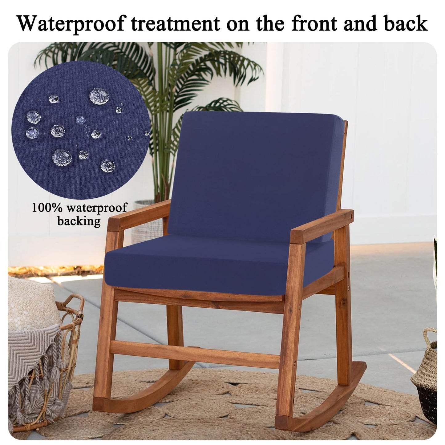 HEBE Stretch Patio Cushion Covers Set 12pcs,Waterproof Outdoor Couch Covers Replacement,Washable Reusable Seat Cushion Slipcovers for Patio Furniture Protector,Chair Cushion Cover