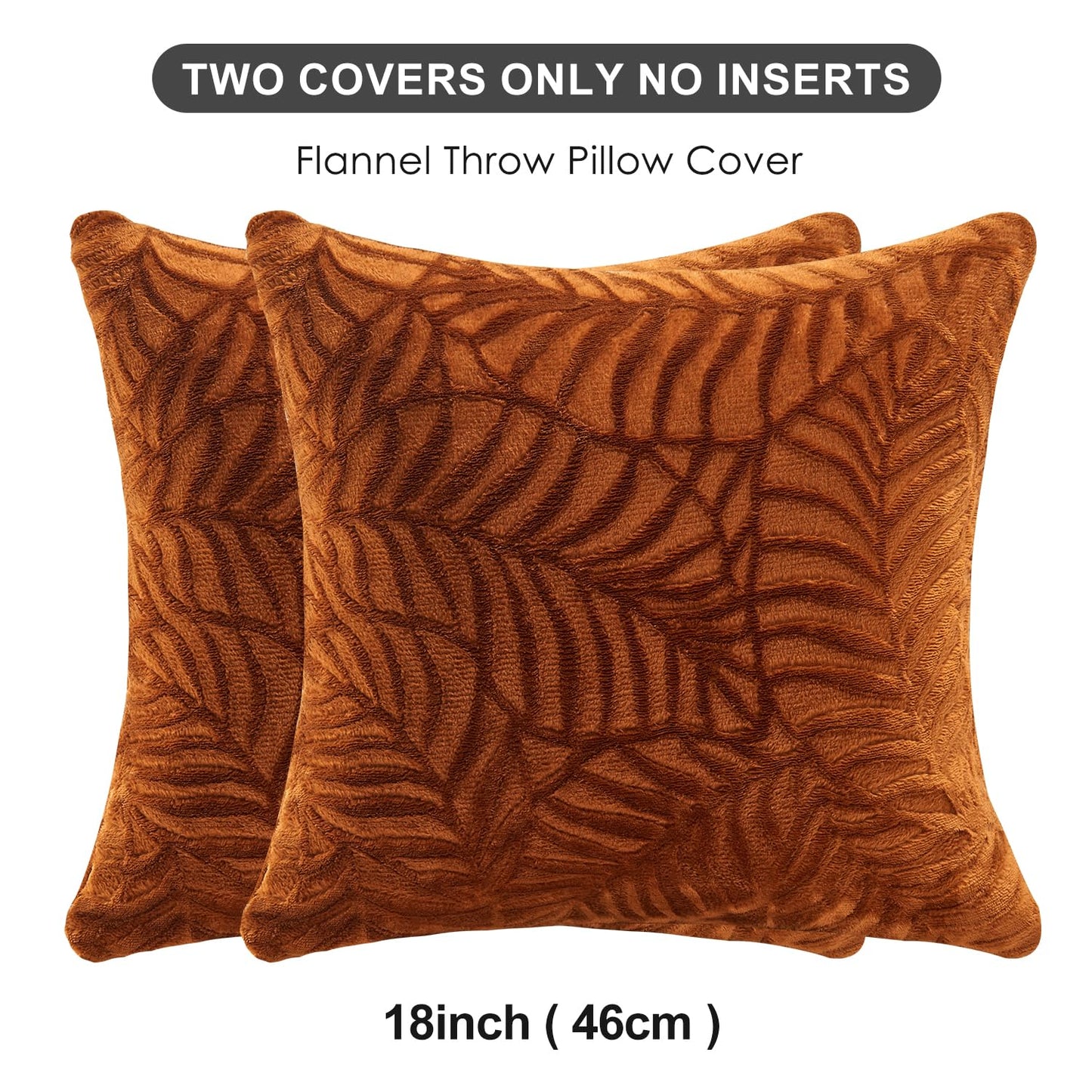 SOCHOW Leaves Textured Fleece Throw Blanket & Throw Pillow Covers & Body Pillow Cover, Caramel