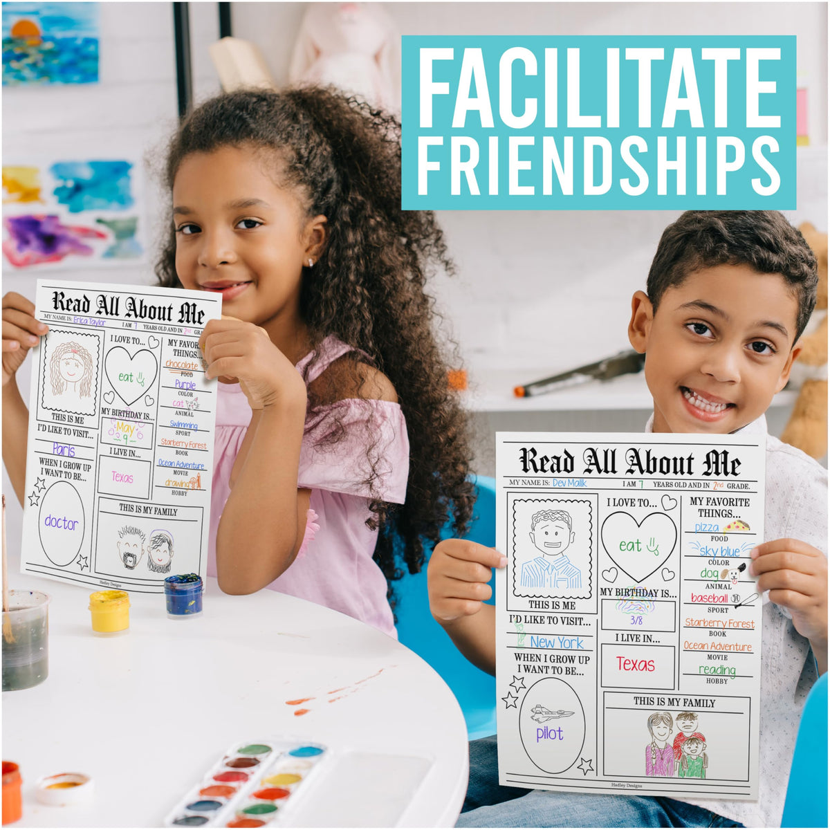 All About Me Posters for Classroom Must Haves - 20 Star Student Poster, 100 Days of School Items, Star of The Week Poster Elementary Classroom Decor, End of School Year Teacher Supplies