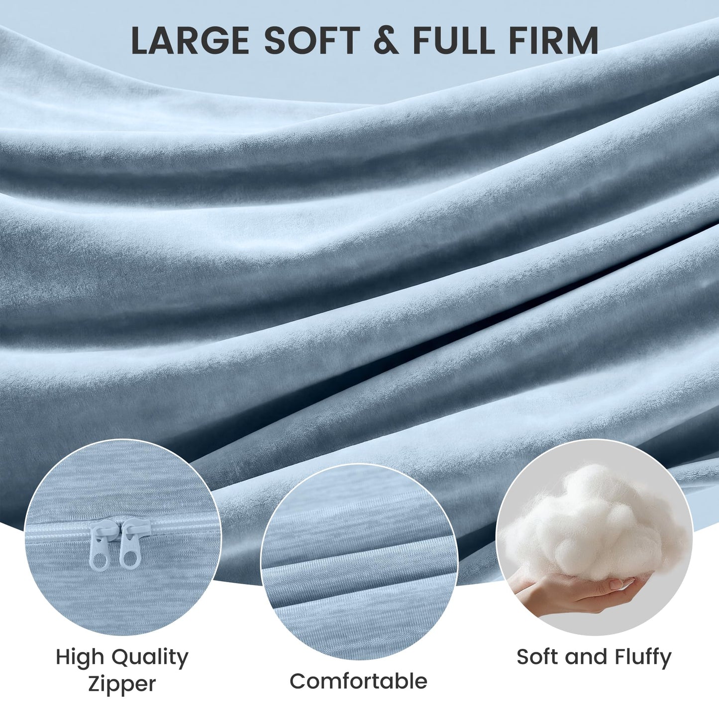 Jcickt Pregnancy Pillow for Sleeping,59 inch Maternity Pillow with Removable Washable Cover,J-Shaped Cooling Full Body Pregnant Pillow -Support for Backs,Legs, Belly, HIPS, Improve Sleep-Sky Blue