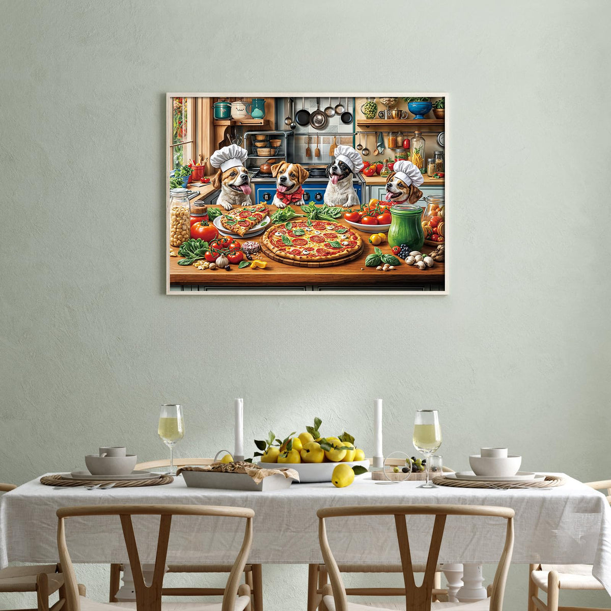 TangMosaic Funny Dog Pizza Jigsaw Puzzle, 1000 Piece Puzzle for Adults, Food Kitchen Puzzles, Animal Pet Lover Challenging Puzzles, Interlock Perfectly No Dust, Gifts for Mother's Father's Day