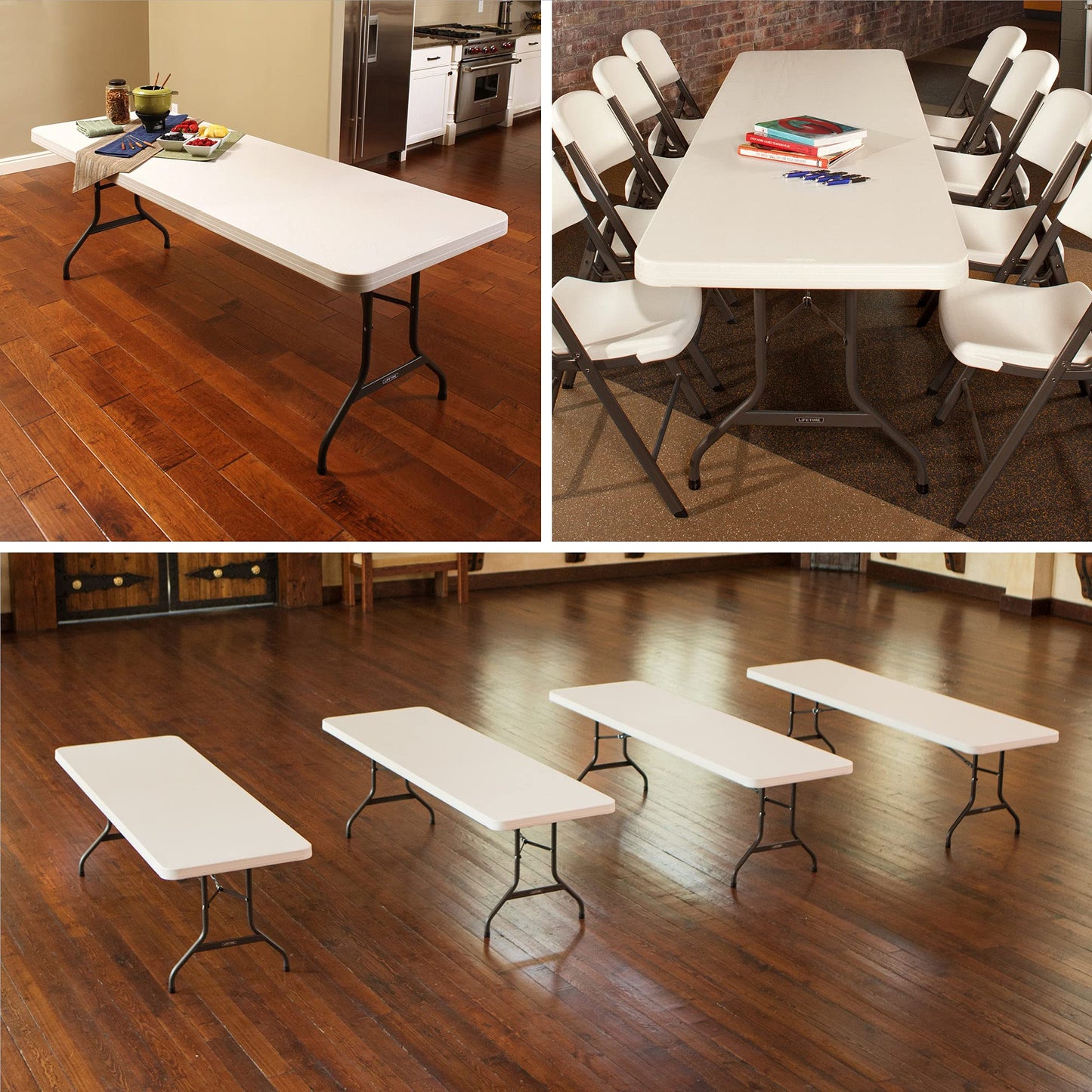 Lifetime 22980 Folding Utility Table, 8 Feet, Almond