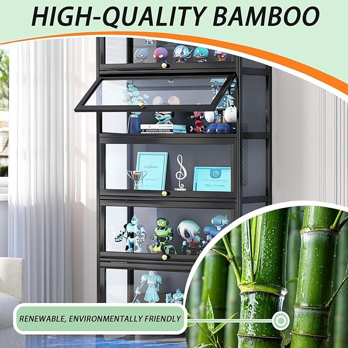 Display Cabinet with Acrylic Glass Doors 67.7'' Tall Curio Cabinet