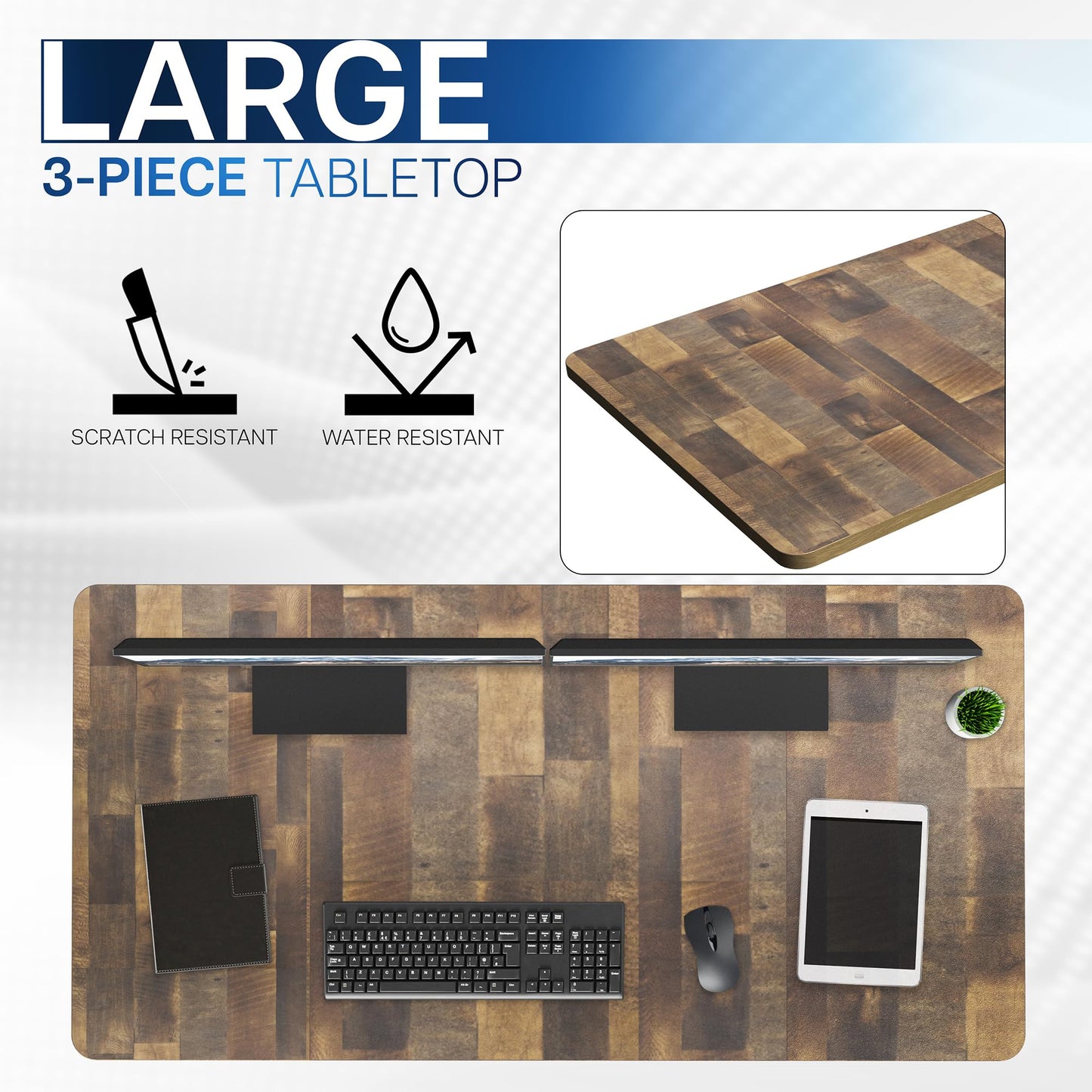 VIVO Universal 60 x 30 inch Table Top for Standard and Sit to Stand Height Adjustable Home and Office Desk Frames, Reclaimed Wood Desktop, DESK-TOP60-30P