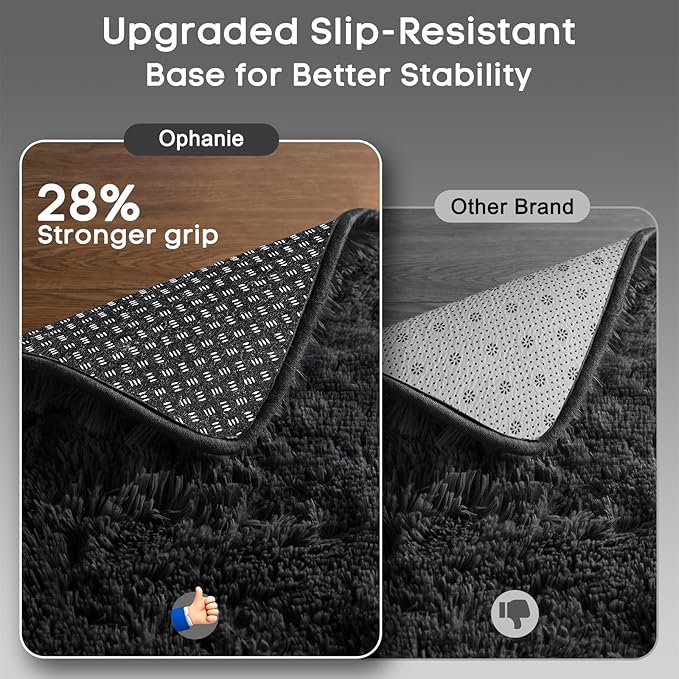 Ophanie Small Rug Washable Non Slip Throw Bedside Area Rugs, Fluffy Soft Mini