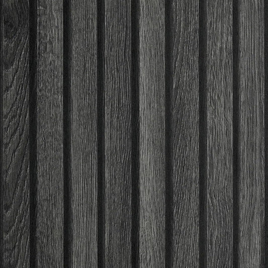 YENHOME Black Wood Slat Peel and Stick Wallpaper 17.7X10 ft Removable Faux Wood Contact Paper Renter Friendly Waterproof No Residue Decor for Bedroom Accent Wall Cabinet Furniture Kitchen Bathroom