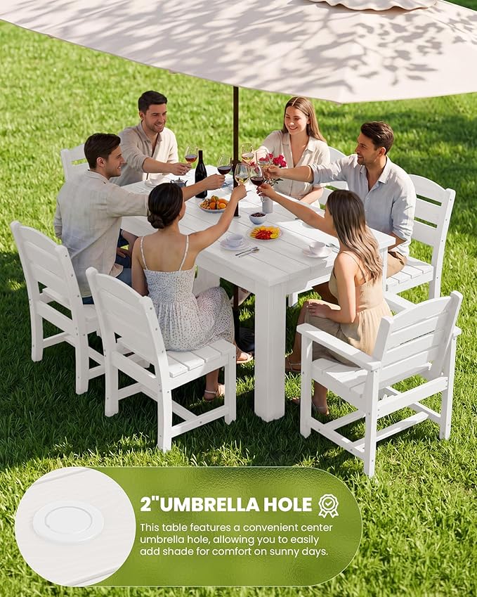 SERWALL HDPE Dining Set for 10 – 2 Tables, 8 Armless + 2 Armchairs. Includes 10