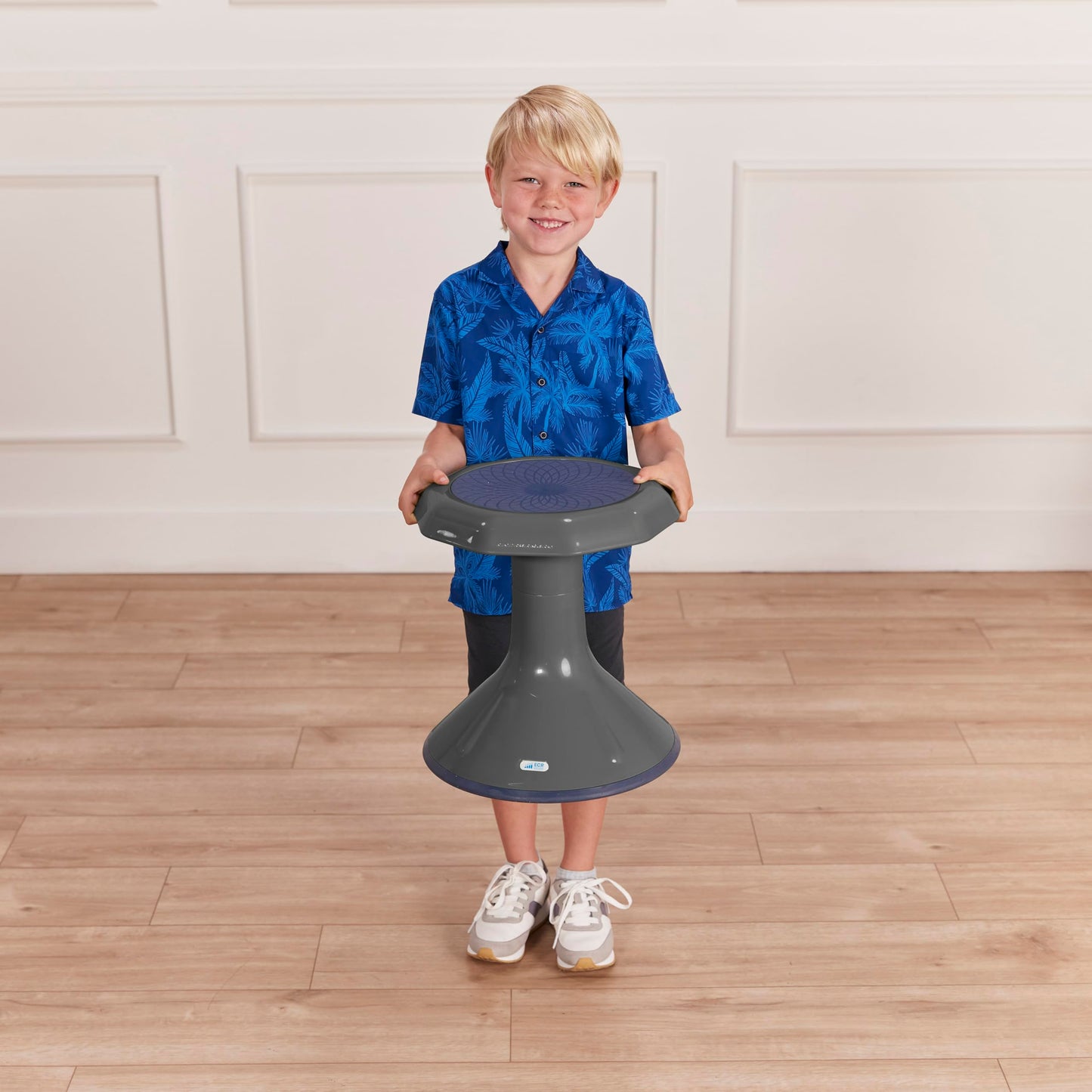 ECR4Kids ACE Active Core Engagement Wobble Stool, 15-Inch Seat Height, Flexible Seating, Grey