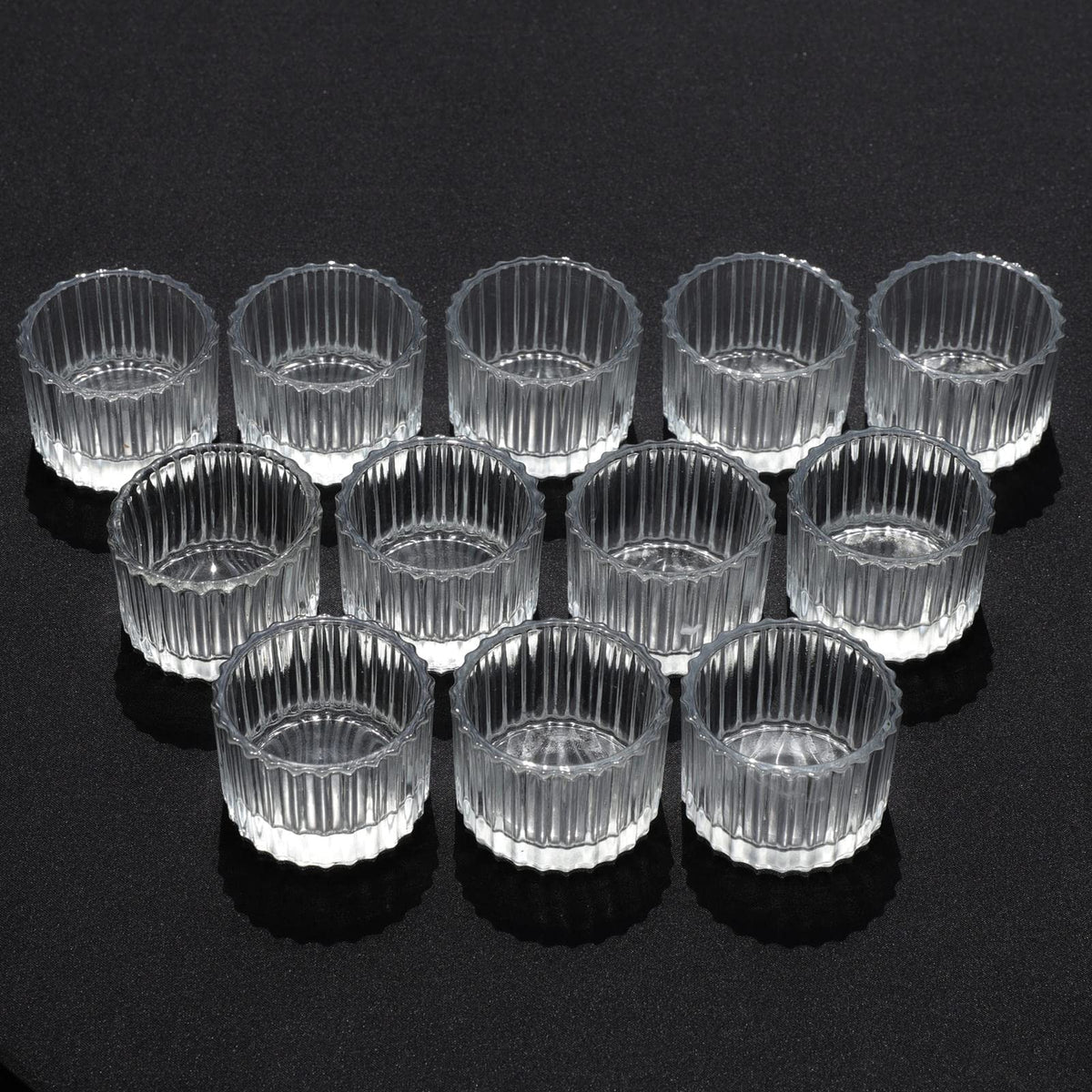 VOHO Clear Tealight Candle Holder Set of 12, Glass Tealight Candle Holders for Wedding Party, Tea Light Candles Holder Bulk for Home Decor(2'' x 1.4'', Clear)