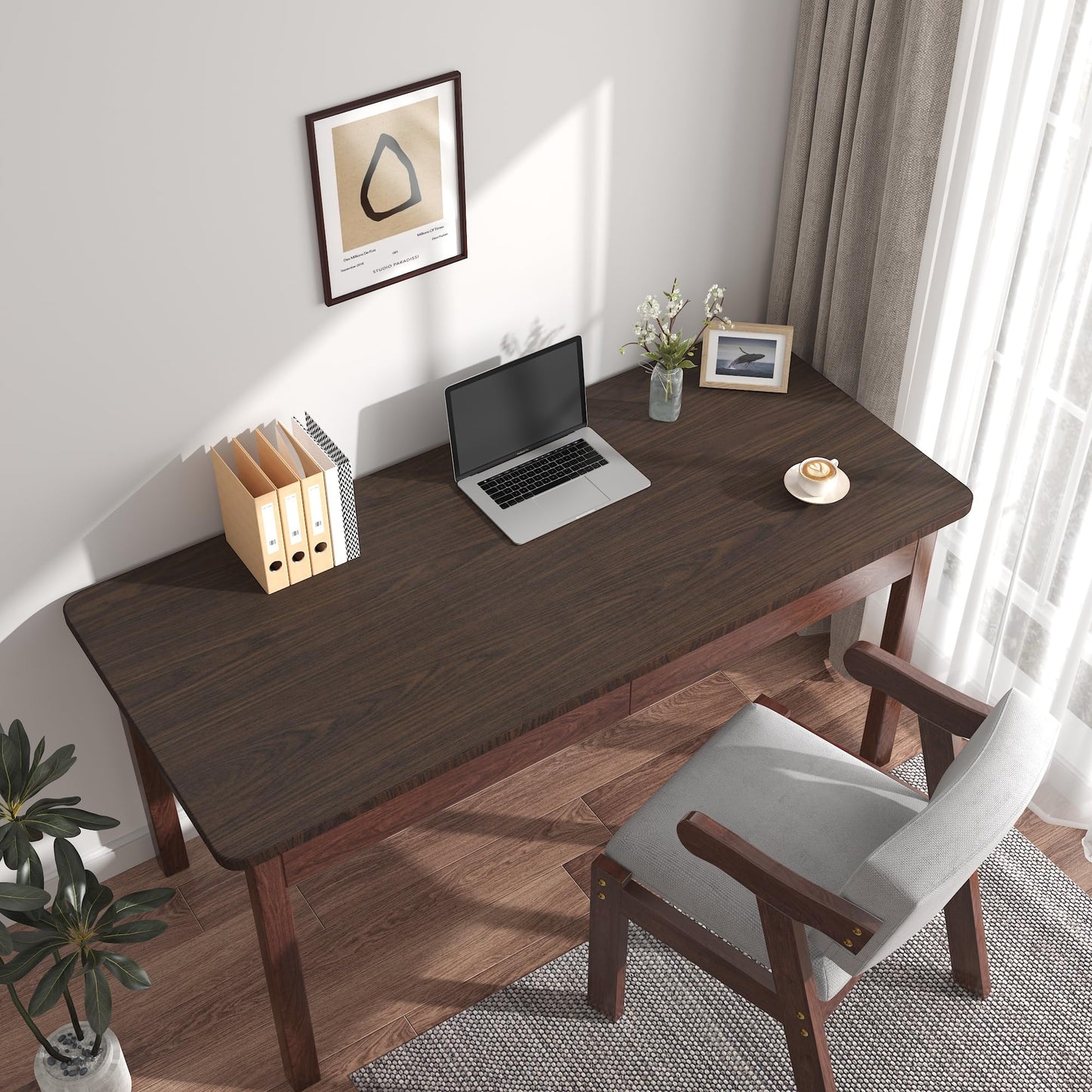 BAYYA Dark Brown Walnut Wood Grain Paper Waterproof Peel and Stick Wallpaper Black Walnut Decorative Furniture Sticker for Kitchen Cabinet Door Table Floor Shelf Drawer Liner Self-Adhesive Film