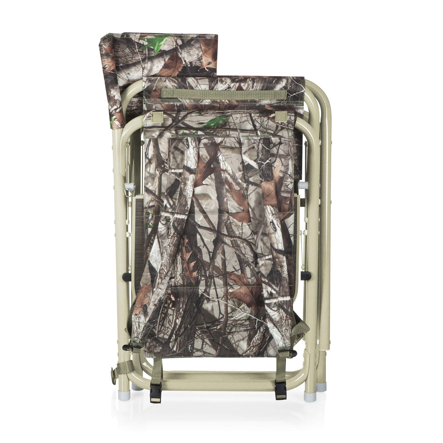PICNIC TIME Outdoor Directors Chair with Side Table, 300 lb Capacity Folding Outdoor Beach Chair for Adults with Foldaway Backpack Straps, Armrest Caddy, and Umbrella Loop (Camouflage)