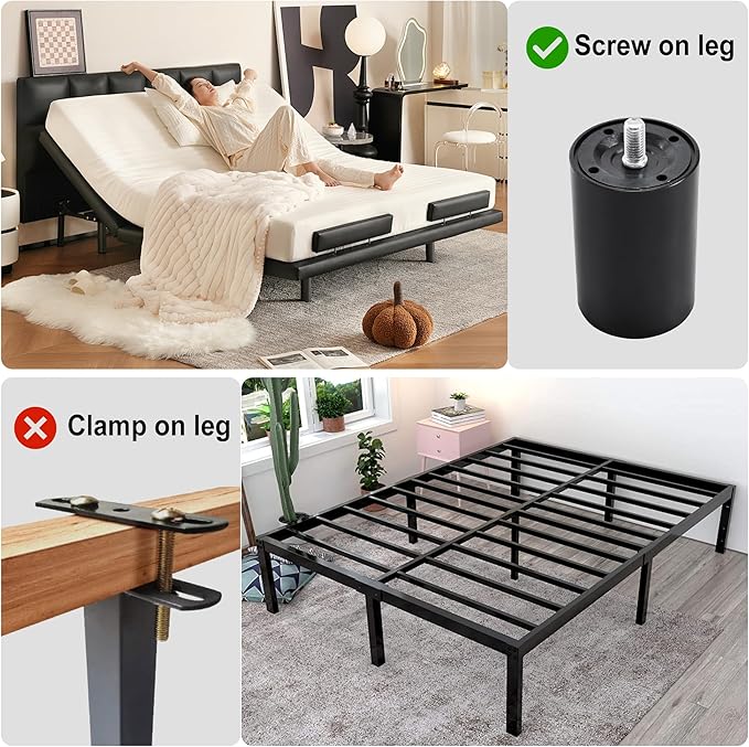 11 Inch Bed Legs for Adjustable Bed Base Frame, Screw in Furniture Replacement