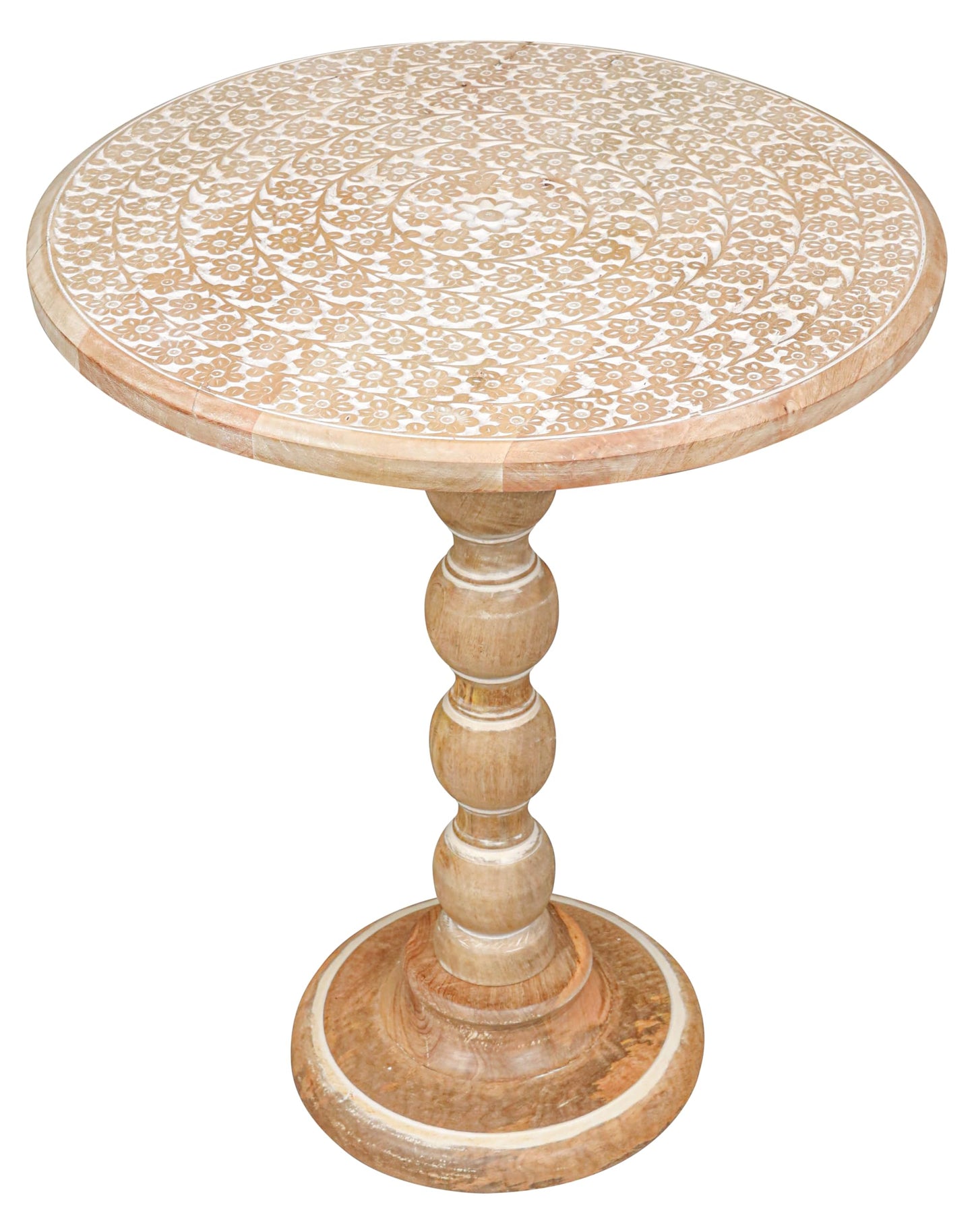 End Tables for Living Room– SideTables for Small Spaces, Modern Accent Nightstand with Hand-Carved Top & Solid Wood Tables for Living Room, Bedroom, Office – 18x22 White wash