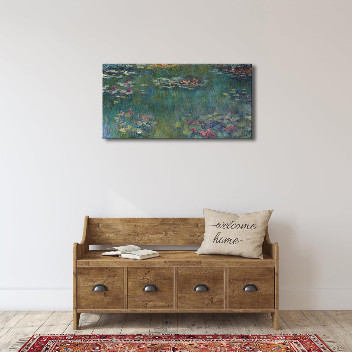 Wieco Art Water Lilies Canvas Prints Wall Art of Claude Monet Famous Oil Paintings Reproduction Artwork Large Classic Flower Lake Pictures Artwork for Bedroom Living Room Home Decorations