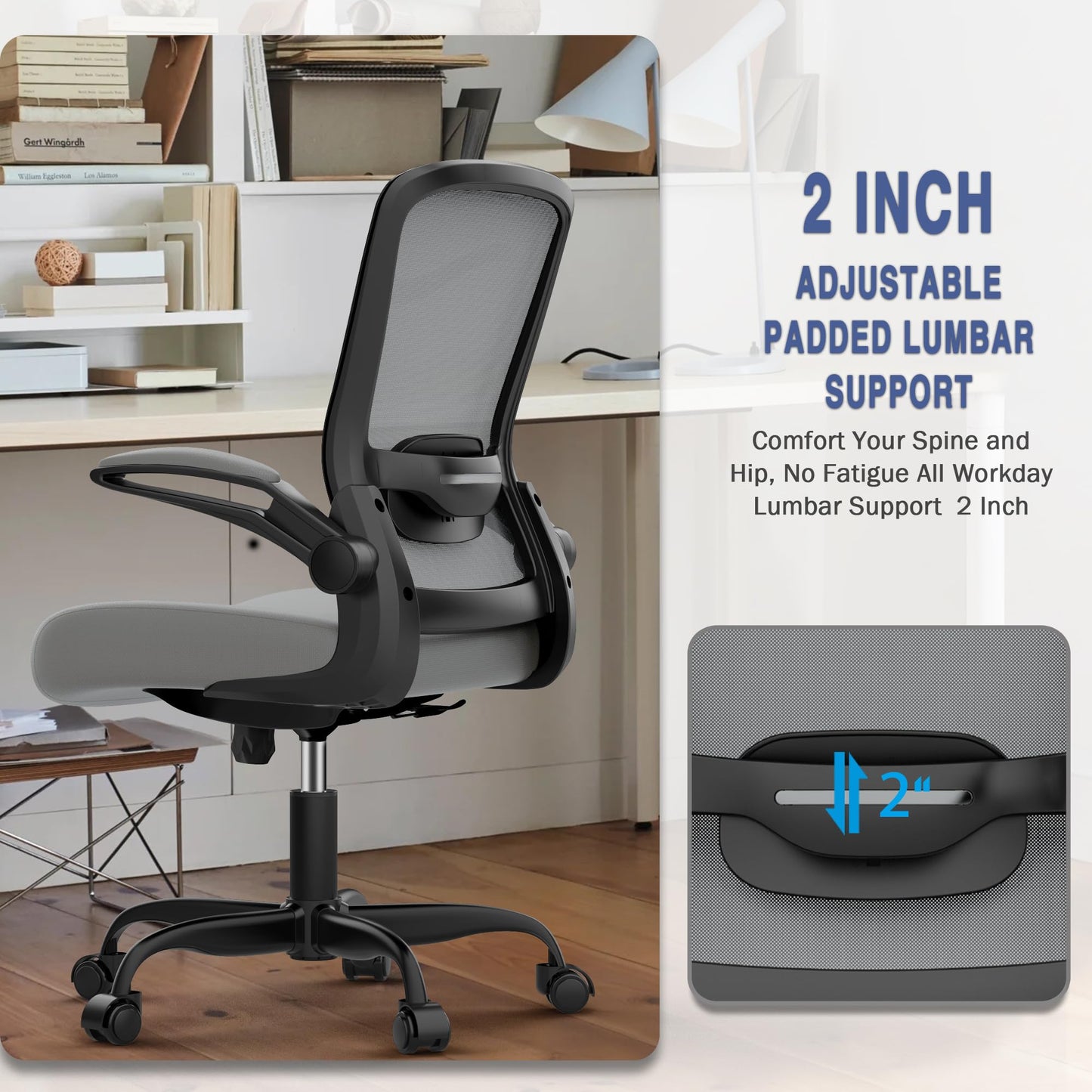 Mimoglad Home Office Desk Chair (Modern, Graphite)