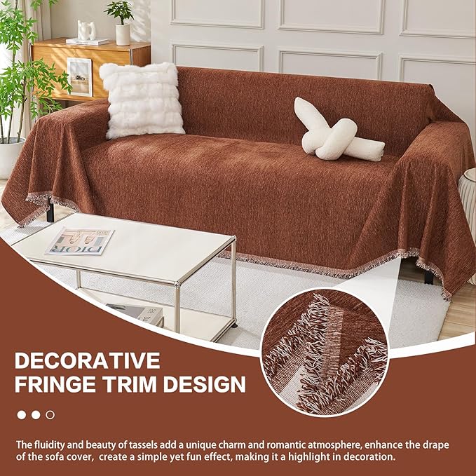 DREAMINGO Sofa Covers Washable Thick Chenille Couch Cover