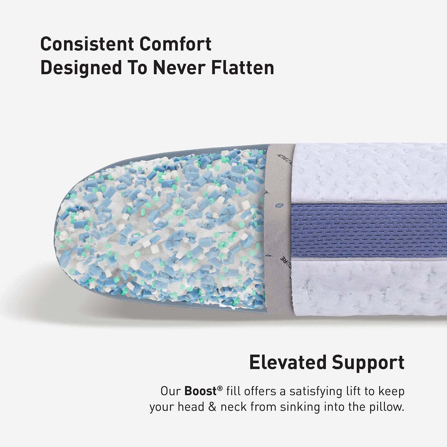 Bedgear Balance Cuddle Curve Performance Pillow - Size 1.0 - Moisture-Wicking Pillow for Side Sleepers - Medium Firmness Bed Pillow- Hypoallergenic, Washable Removable Cover - 20" W x 26" L x 5.25" H