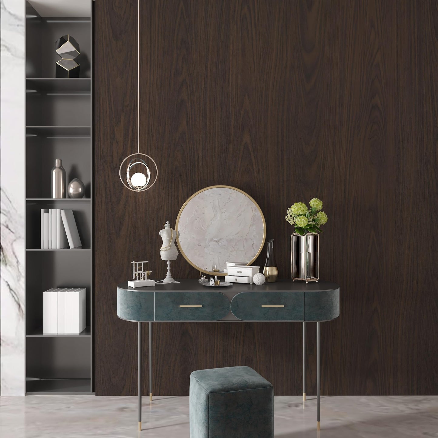 BAYYA Dark Brown Walnut Wood Grain Paper Waterproof Peel and Stick Wallpaper Black Walnut Decorative Furniture Sticker for Kitchen Cabinet Door Table Floor Shelf Drawer Liner Self-Adhesive Film
