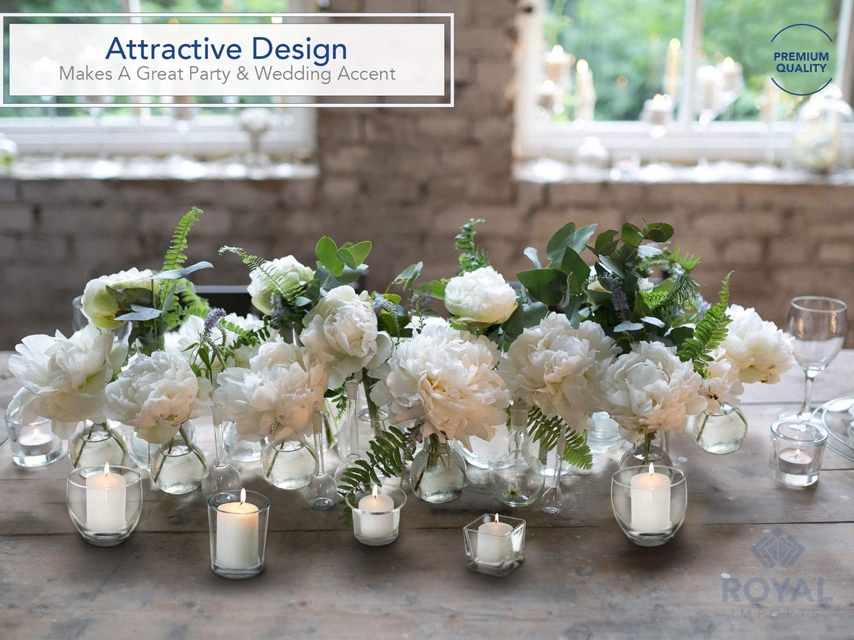 Royal Imports Candle Holder Square Cube Votive Tealight Glass for Wedding, Birthday, Holiday & Home Decoration, Set of 12