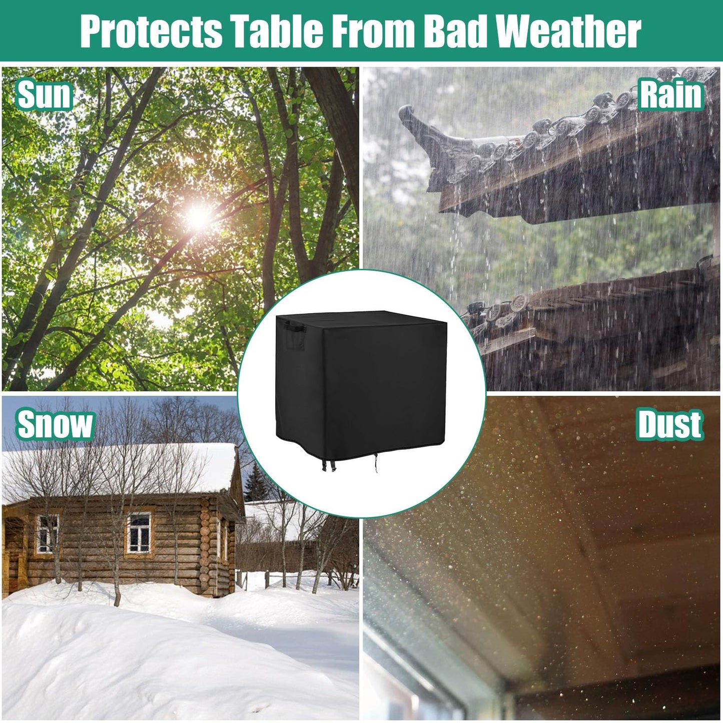Jungda Outdoor Prep Table Cover, 31 inch Waterproof Patio Serve Prep Storage Cart Cover, Outdoor Rectangle Furniture Cover - 31 X 21 X 30 Inch