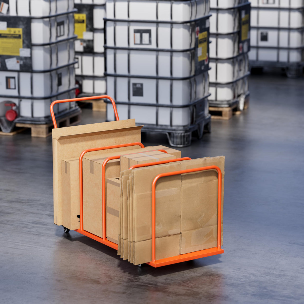 WYJREES Carton Storage Rack, Cardboard Box Organizer, 500LBS Carton Stands Cart, Heavy Duty Cardboard Boxes Storage Rack with Wheels, Carton Cart Stand for Warehouse