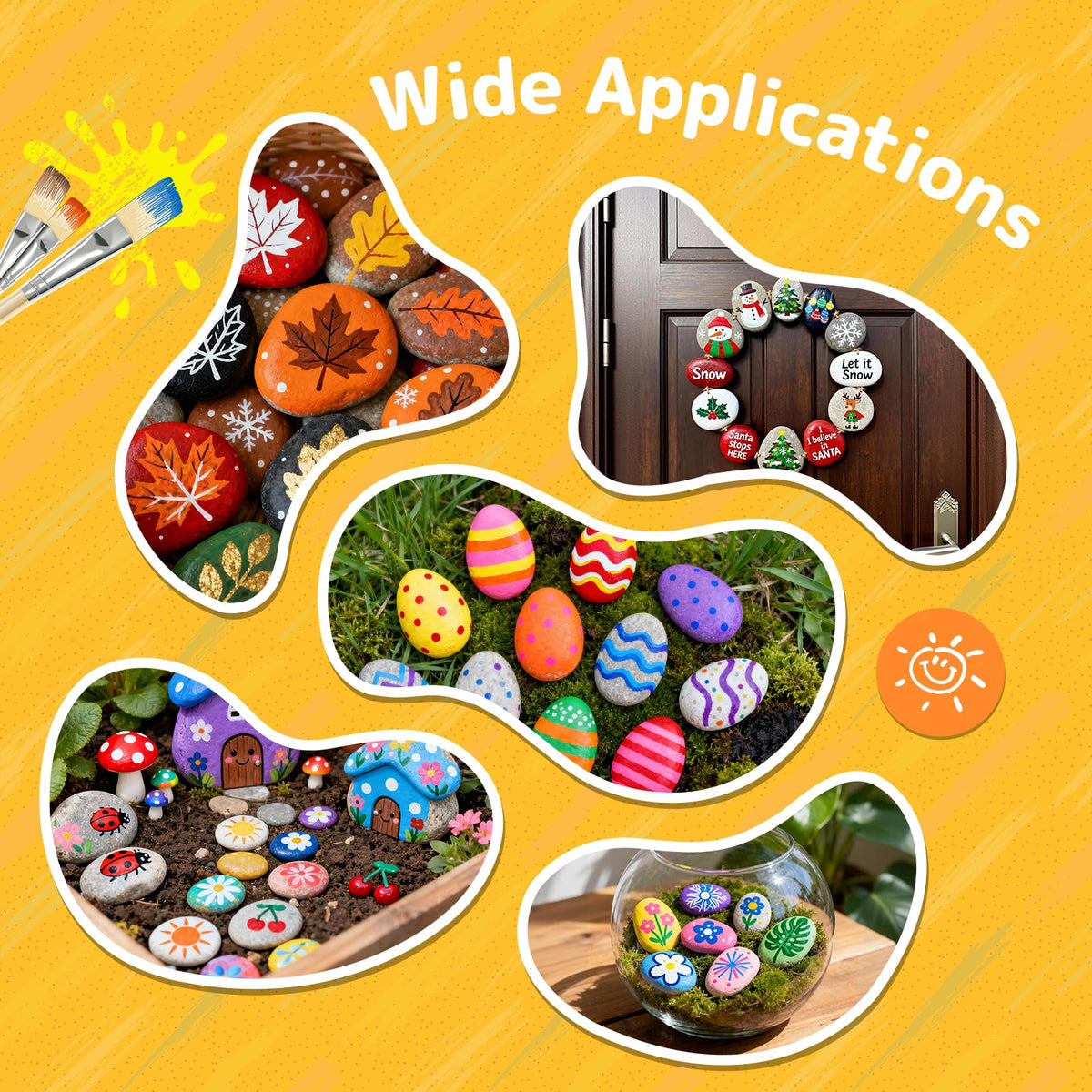 Simetufy 25 Pcs Rocks for Painting, 2"-3" Painting River Rocks, Flat & Smooth Stones to Paint, Hand Picked Natural Stones for Painting, Crafts for Kids & Adults