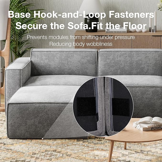 Novilla 142.5" Modular Sectional Sofa, No Assembly Cloud Sectional Couch