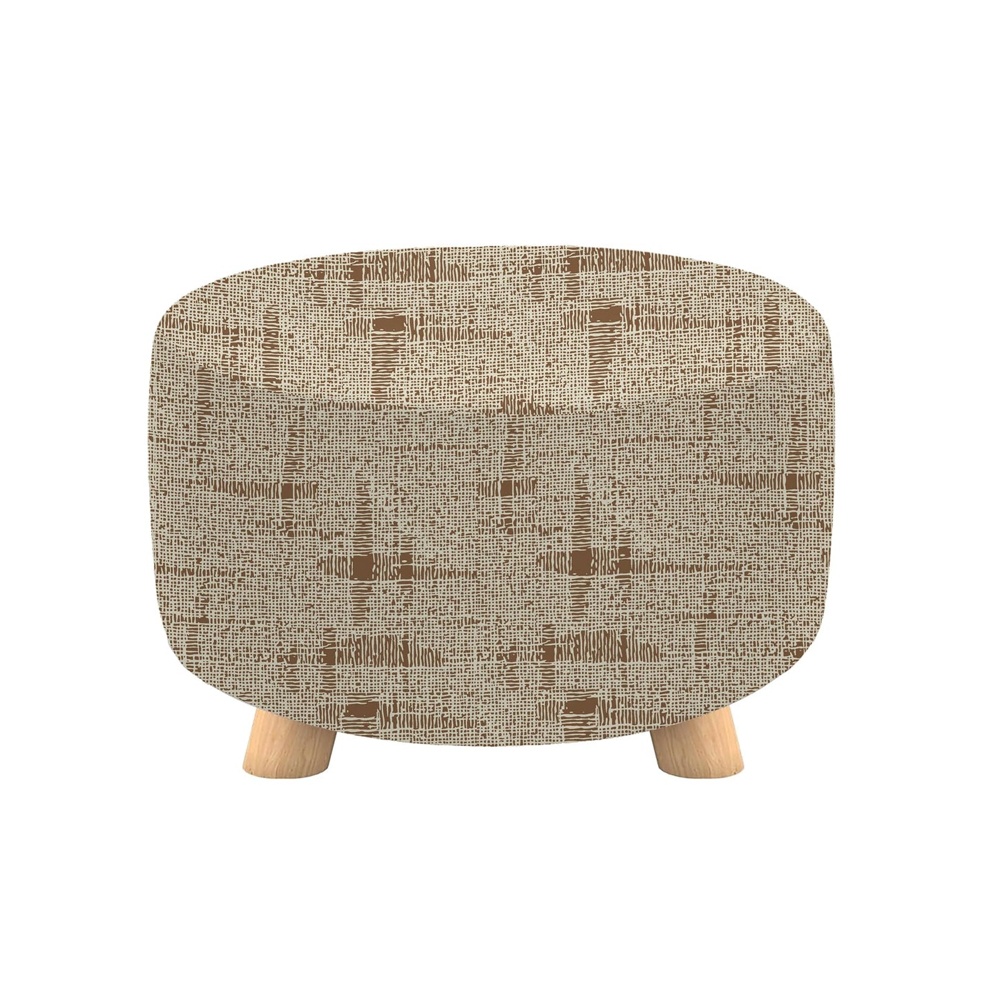 Cornasee Stretch Round Ottoman Cover,Footstool Slipcover Storage Stool Furniture Protector Modern Style (Flaxen Brown, M-Round)