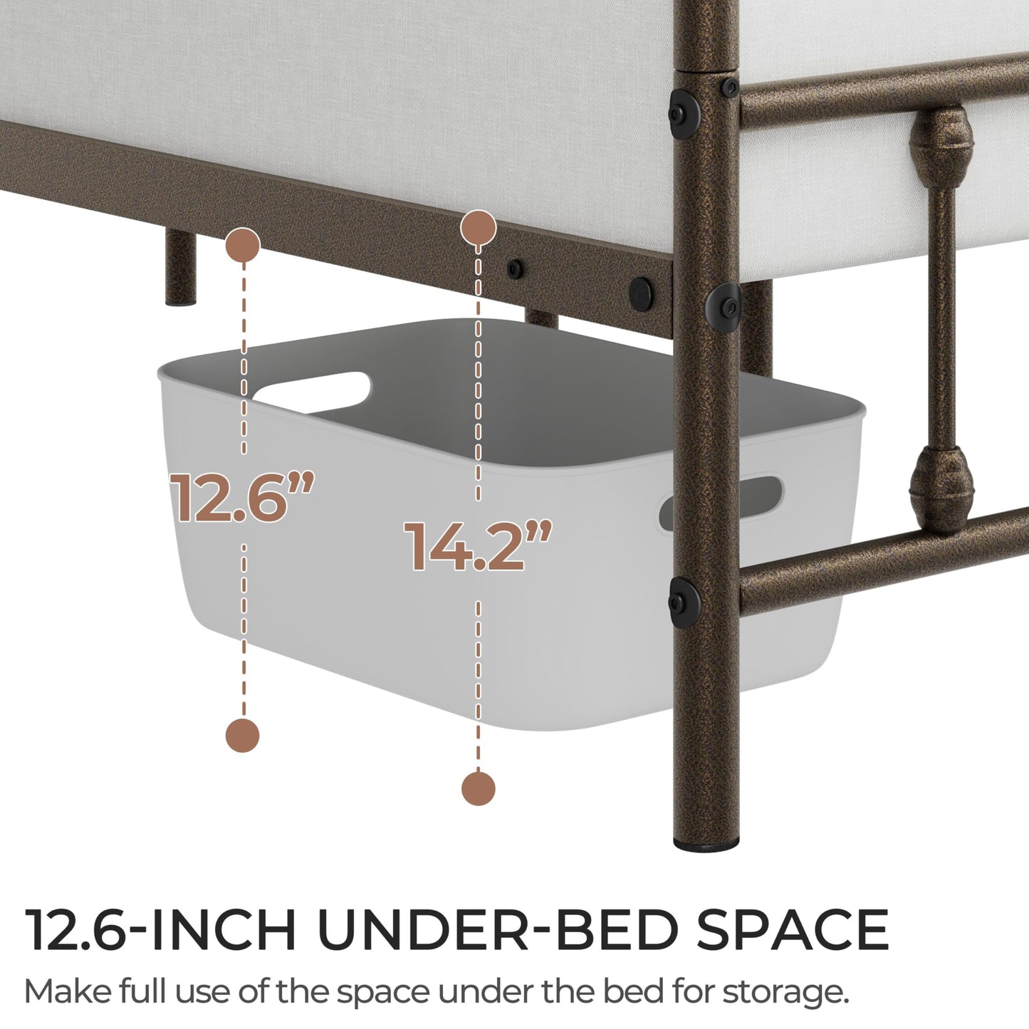 Yaheetech Classic Metal Platform Bed Frame Mattress Foundation with Victorian Style Iron-Art Headboard/Footboard/Under Bed Storage/No Box Spring Needed/Queen Size Bronze