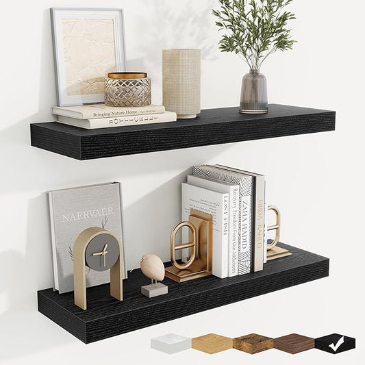fuqing Floating Shelves for Wall, Wall Mounted Wood Floating Shelf