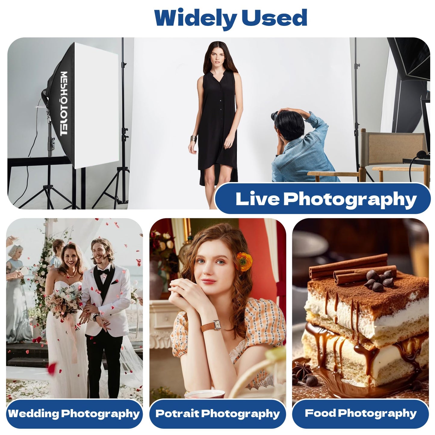 WEPHOTOJET Photography Softboxes Kit with 6.6x10ft Backdrop Stands, 5 Tripod Stands, 3 Color Background Screen, Softbox with 85W Led Bulb, Photo Studio Equipment for Video Shoot, Product & Portrait