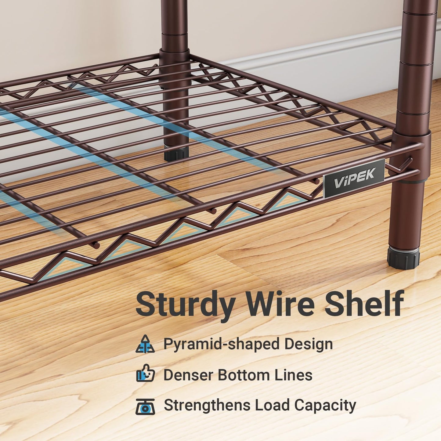 VIPEK V5 Portable Closet Wardrobe Heavy Duty Clothes Rack Metal Freestanding Clothing Racks, Adjustable Custom Closet Racks with 4 Hanging Rods & 8 Shelves, 68.9" Lx15.7 Wx76.4 H, Bronze