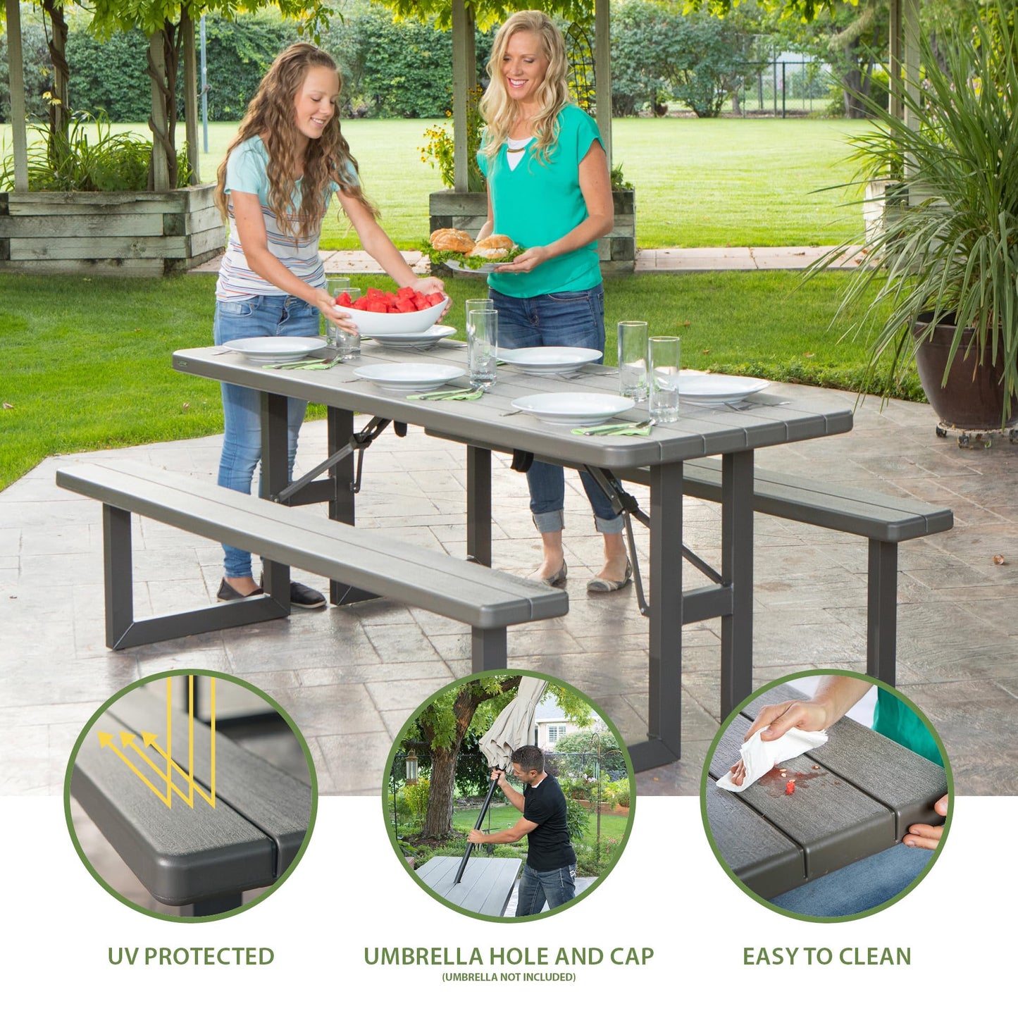 LIFETIME 6-Foot Craftsman Folding Picnic Table