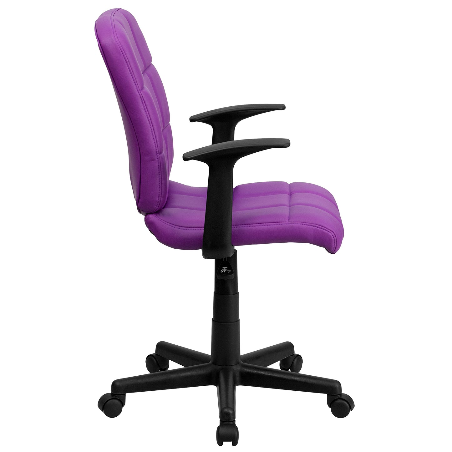 Flash Furniture Clayton Mid-Back Purple Quilted Vinyl Swivel Task Office Chair with Arms