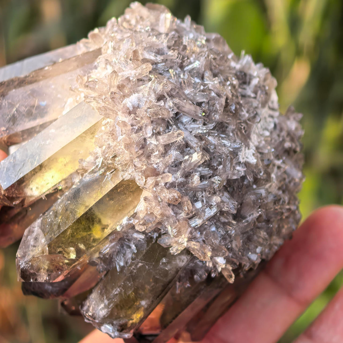 NsmjodStone Crystal Cluster Reiki Healing Stone Natural Quartz Point Mineral Crystal Specimen Home Decor Gift (About 220g Smoky Quartz)