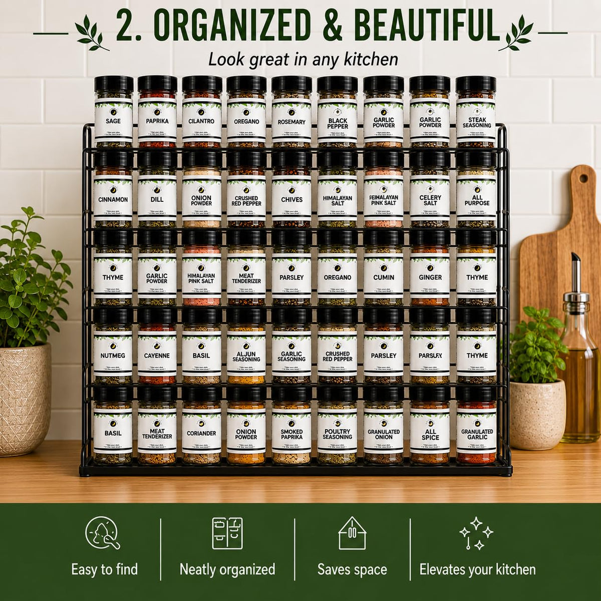 Ultimate Pantry Spice Set - 40 Piece Complete Spice & Herb Collection with Seasoned Salts - Kitchen Starter Kit - 8.75 lbs - Everything you Pantry Needs!