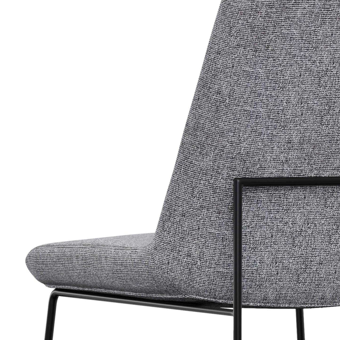 SIMPLIHOME Corina Dining Chairs - Upholstered Black Metal and Linen-Style Fabric Kitchen Chair Set in Grey, Modern Minimalist Dining Room Seating with Sled Base and Cushioned Seat (Set of 2)