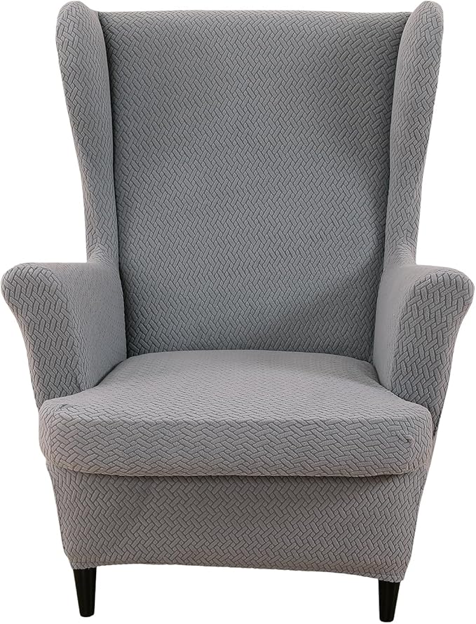 HAOYONG Jacquard Wingback Chair Cover Thickening Armchair Covers 2 Pieces