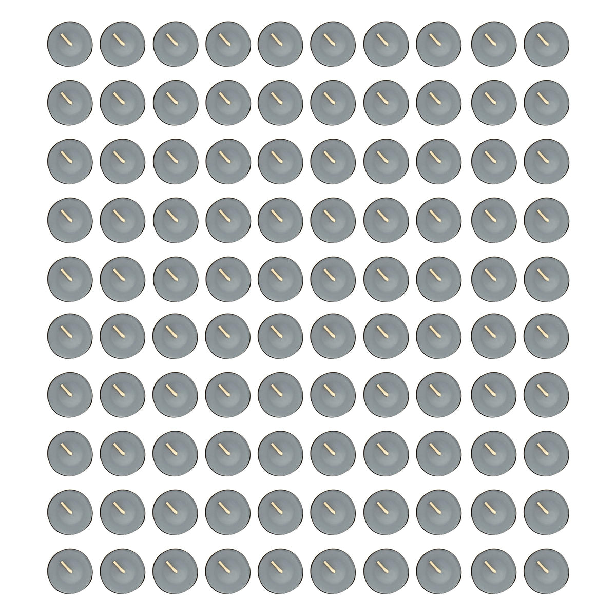 Mega Candles 100 pcs Unscented Gray Tea Lights Candles, Pressed Wax Candle 3.5 Hour Burn Time, Home Décor, Wedding Receptions, Occasions, Festivities, Events, Meditations, Spa, Prayers, Vigil