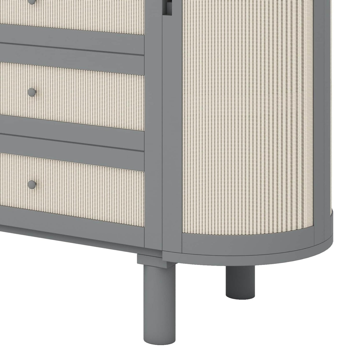 YunNianYang Murphy Bed with Hidden Storage & Modern Woven Design (Gray, Queen)
