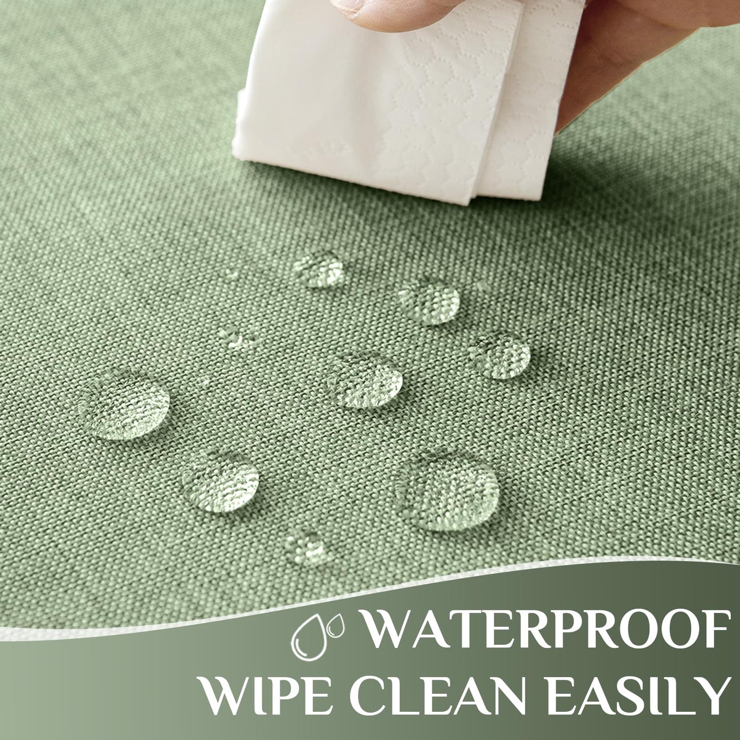 Softalker Large Tablecloths Rectangular 120 x 60 inch Linen Textured Table Cloth Outdoor Waterproof, Stain and Wrinkle Resistant,Sage Green Table Cloths for 6/8 Foot Rectangle Tables Decor for Spring