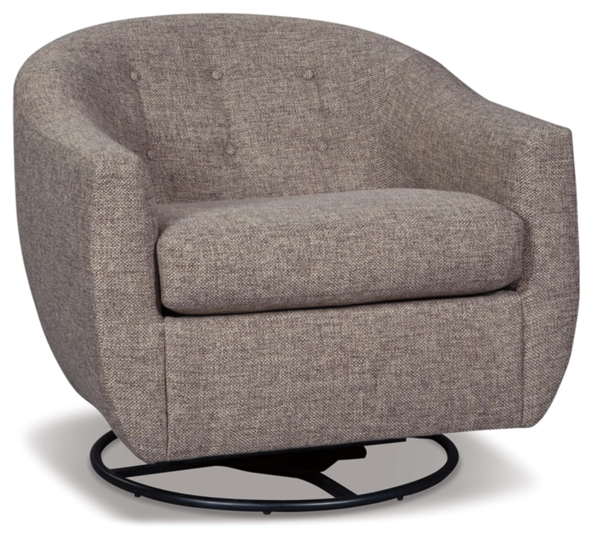 Signature Design by Ashley Upshur Contemporary Upholstered Swivel Accent Chair with Tufted Back, Gray