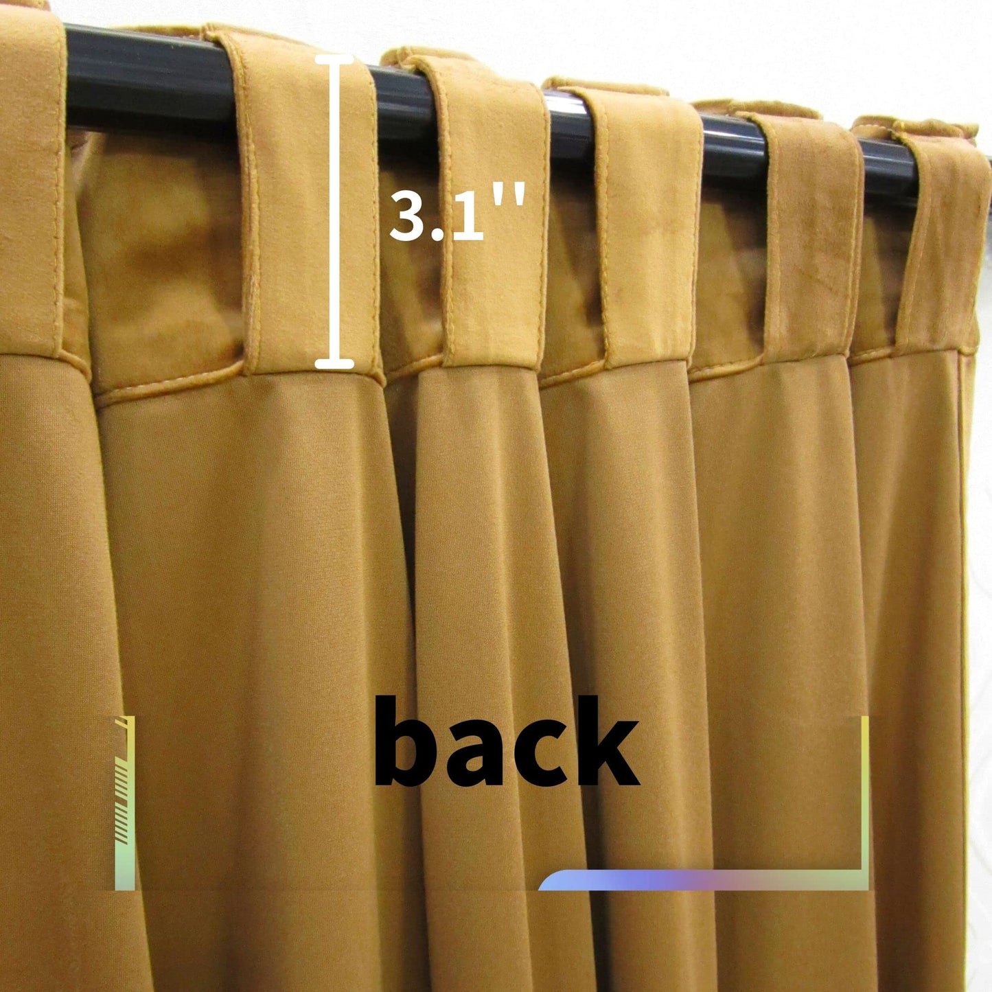 Aljctns Gold Brown Velvet Curtains for Living Room Luxury Room Darkening for Bedroom Living Room,Thermal Insulated Super Soft Window Drapes Rod Pocket & Back Tab, 52" W x 63" L, 2 Panels Set