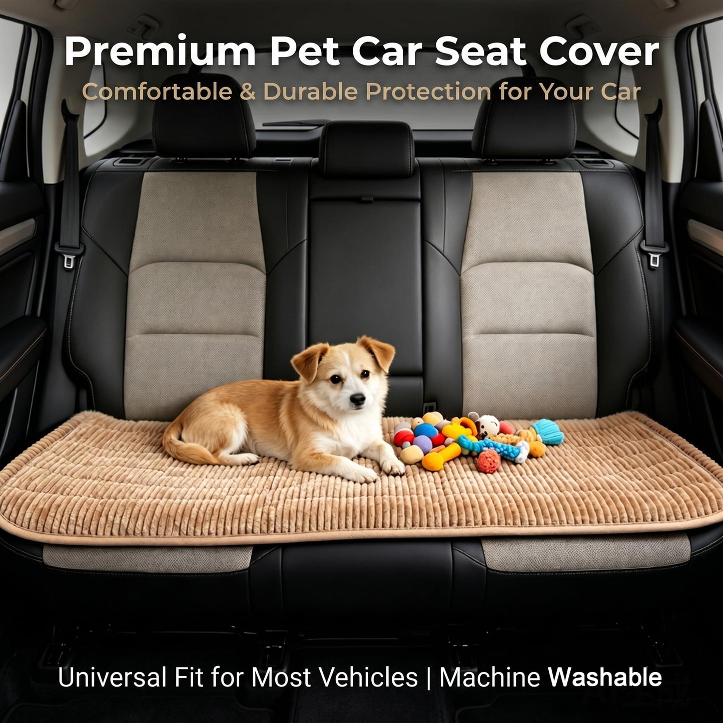 Washable Dog Couch Covers for 3 Cushion Sofa – Non Slip Plush Pet Sofa Protectors, 27.6" x 70.9" Fuzzy Furniture Protector for Dogs & Cats, Machine Washable Cover for Couch, Floor, Car, Camping