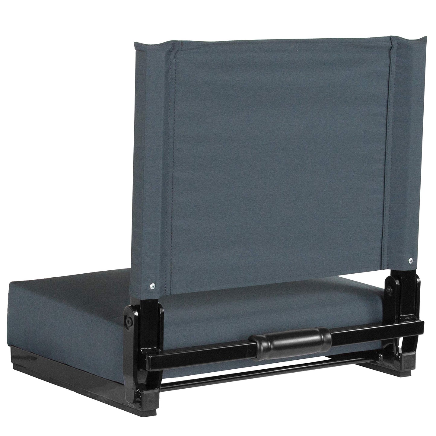 Flash Furniture Grandstand Portable Stadium Seat for Bleachers or Benches, Folding Padded Stadium Chair with Carrying Handle, 500 lb. Weight Capacity, Dark Blue