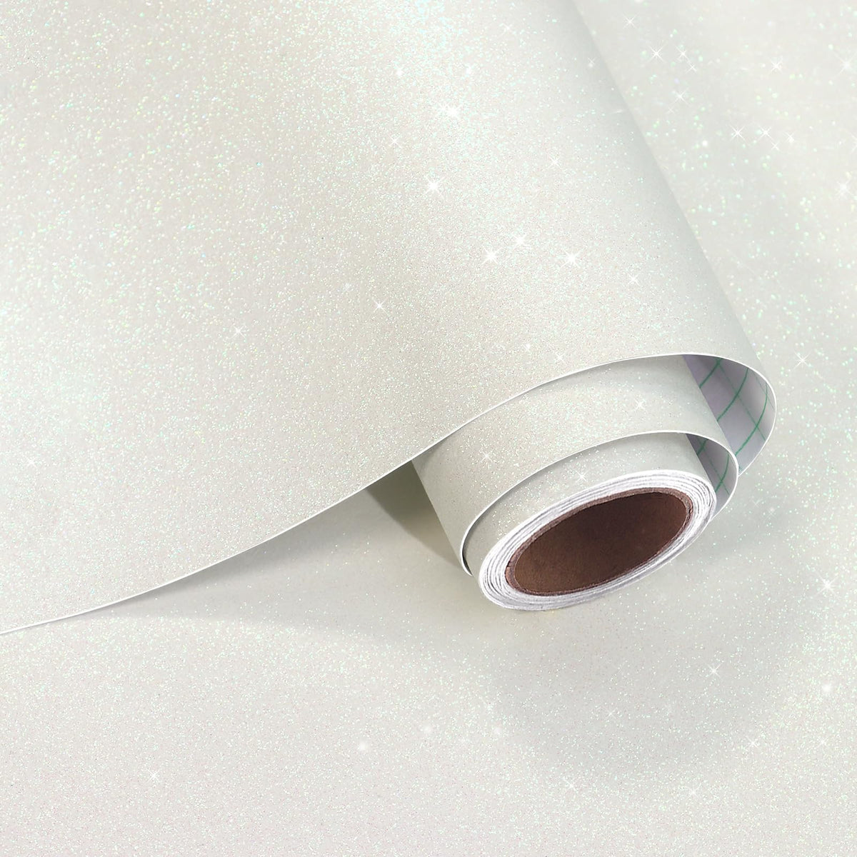 VaryPaper Sparkle Off White Glitter Wallpaper Peel and Stick Wallpaper Glitter Contact Paper for Cabinets Decorative Self Adhesive Removable Wall Paper for Bedroom Bathroom Walls 15.7''x78.7''