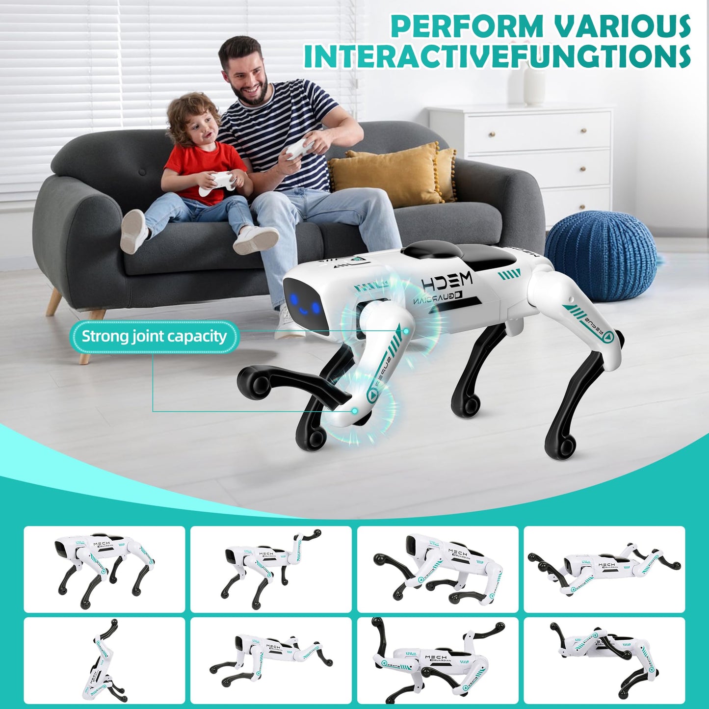 Dingdongwu Smart Robot Dog for Kids, STEM Learning Robotic Pet with Remote & APP Control, 30+ Actions, Programmable Toy, Gift for Boys Girls Age 6-12 (Compatible with iOS/Android)
