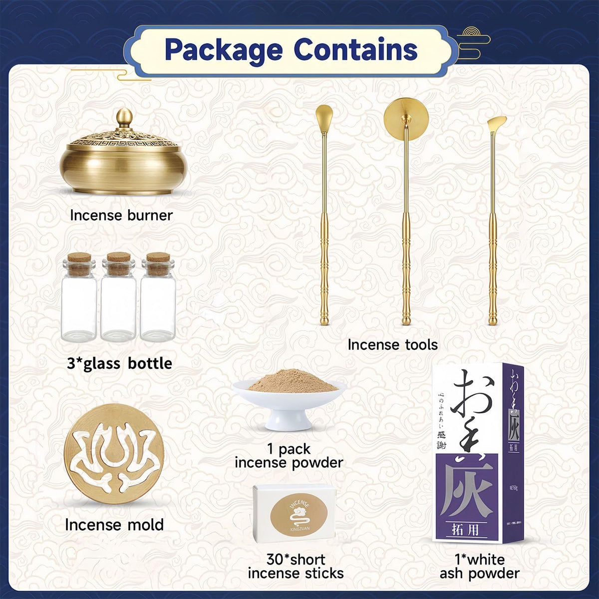 Chinese Incense Burner Kit with Incense Powder & Charcoal - All-in-One Agarwood & Sandalwood Set for Meditation, Yoga, Home Use | Premium Traditional Making Kit, Powder Burner Set