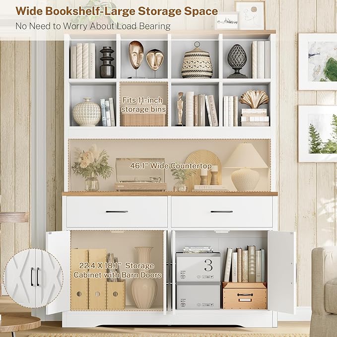 TEENFON 69" Tall Bookshelf and Bookcase, 5 Tier Floor Standing Bookshelves