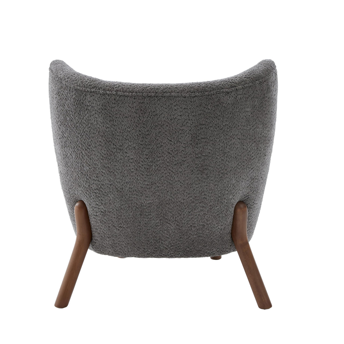 Christopher Knight Home Aurora Boucle Upholstered Wingback Accent Chair, Solid Wood Living Room Slipper Chair, Bedroom Comfy Reading Chair, Dark Grey
